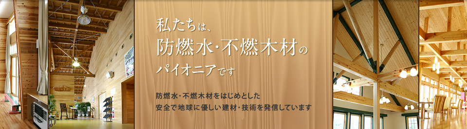 私たちは、防燃水・不燃木材のパイオニアです